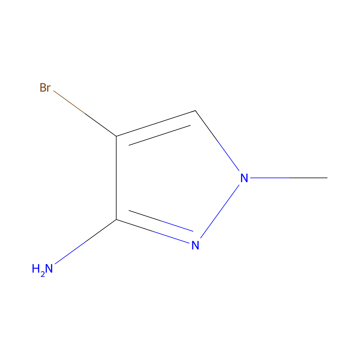 4-bromo-1-methyl-1H-pyrazol-3-amine molecular structure, CAS 146941-72-2