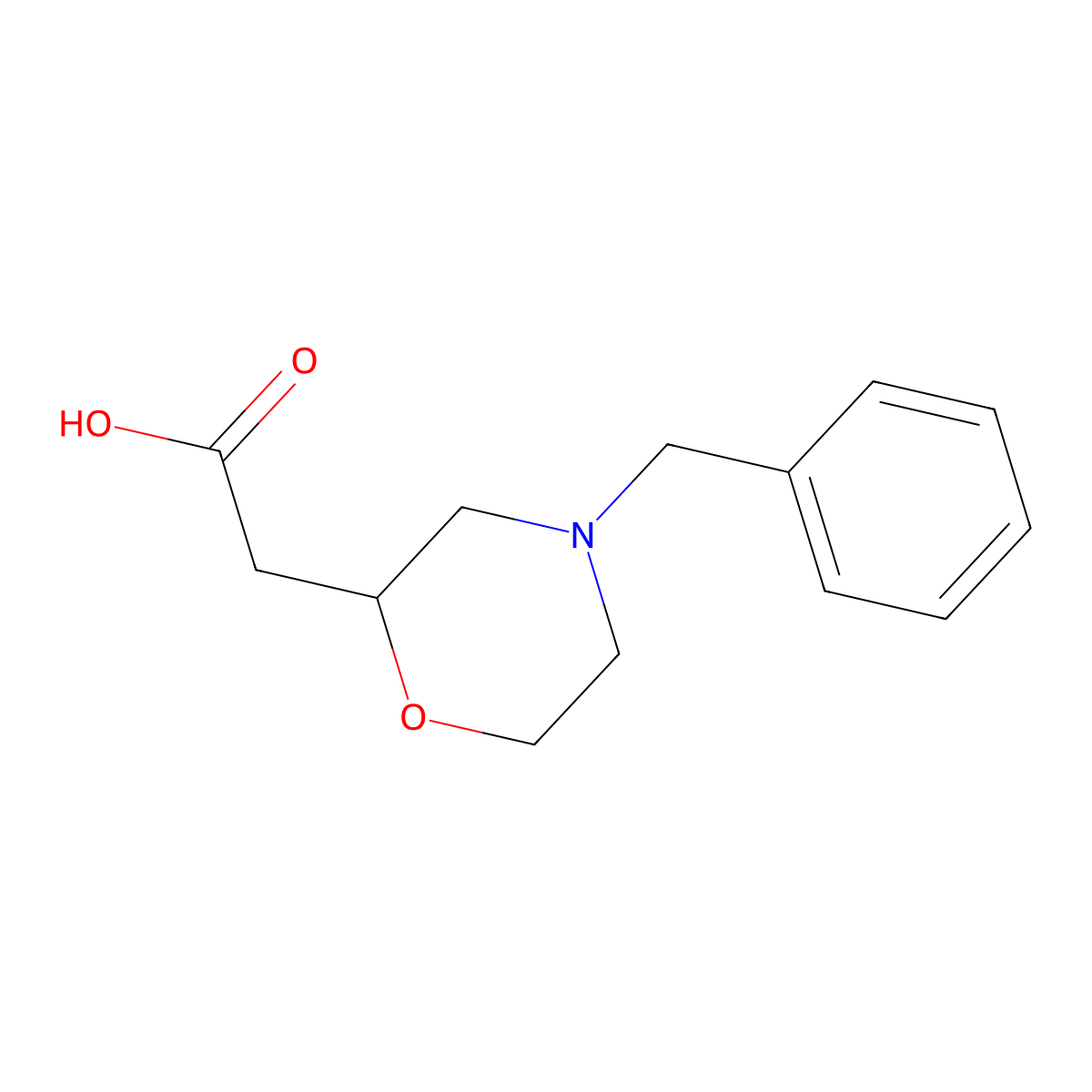 (4-Benzylmorpholin-2-yl)acetic acid molecular structure, CAS 146944-27-6
