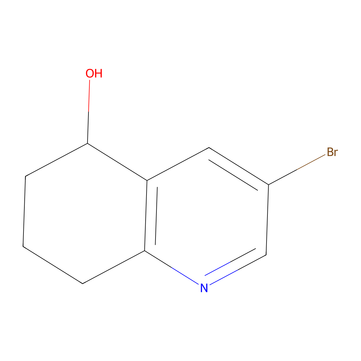 3-Bromo-5,6,7,8-tetrahydroquinolin-5-ol molecular structure, CAS 1469444-70-9