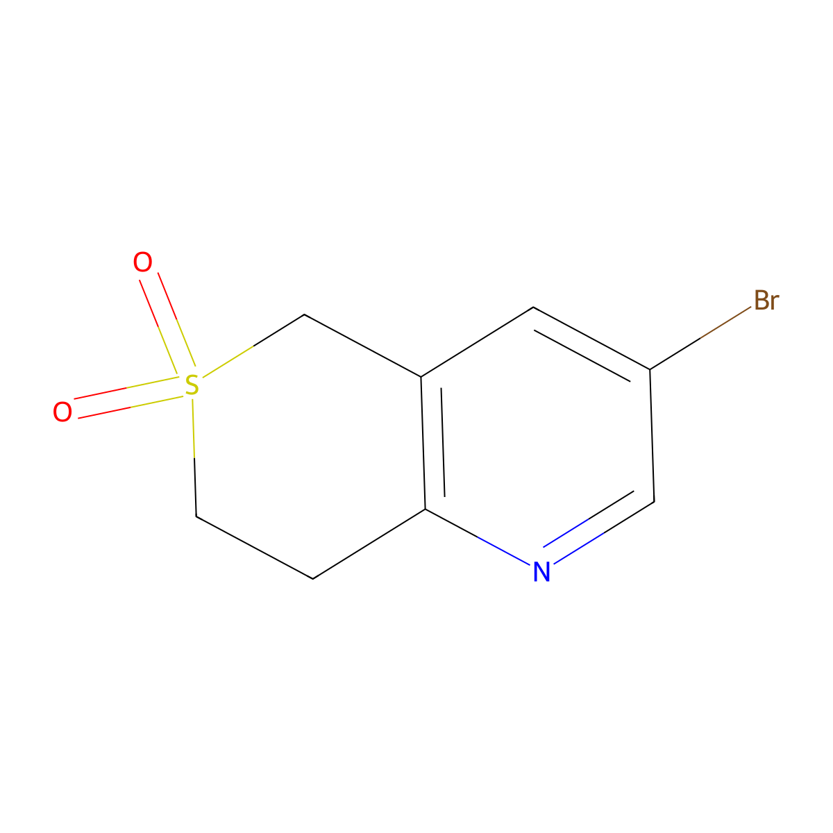 3-bromo-5H,7H,8H-6lambda6-thiopyrano[4,3-b]pyridine-6,6-dione molecular structure, CAS 1469445-44-0