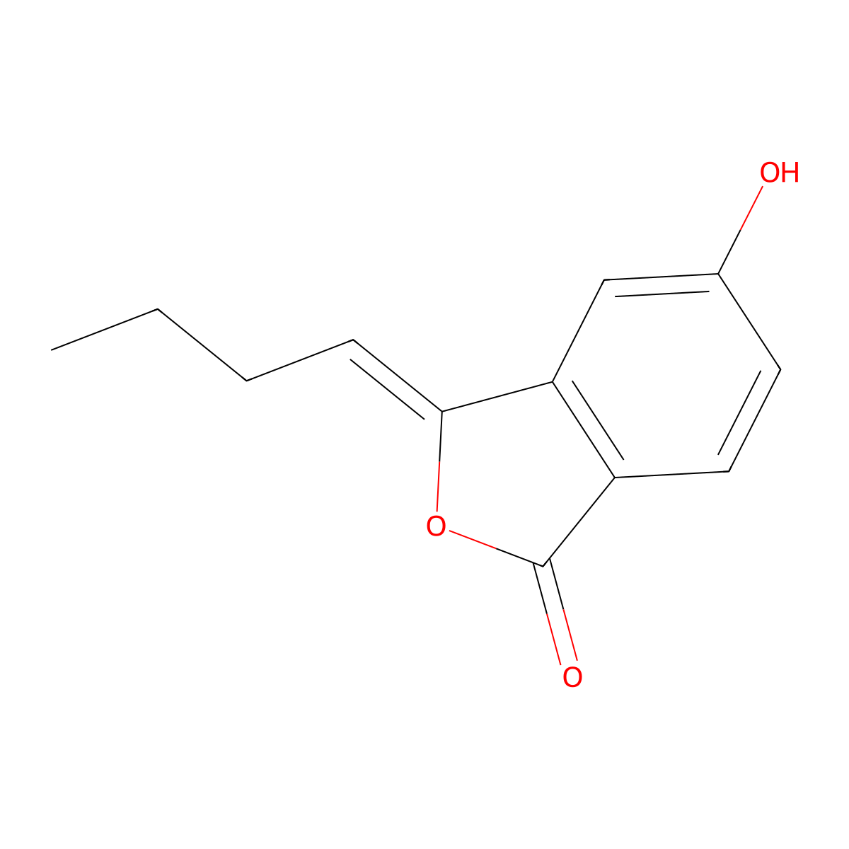 3-Butylidene-5-hydroxy-2-benzofuran-1(3H)-one molecular structure, CAS 146946-21-6