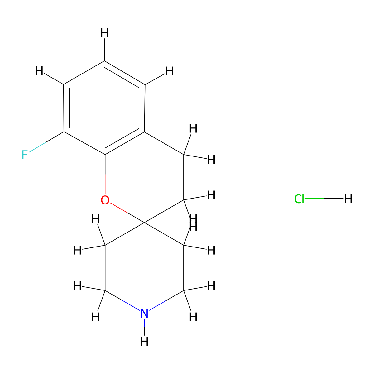 8-Fluoro-3,4-dihydrospiro[1-benzopyran-2,4'-piperidine] hydrochloride molecular structure, CAS 1469468-21-0