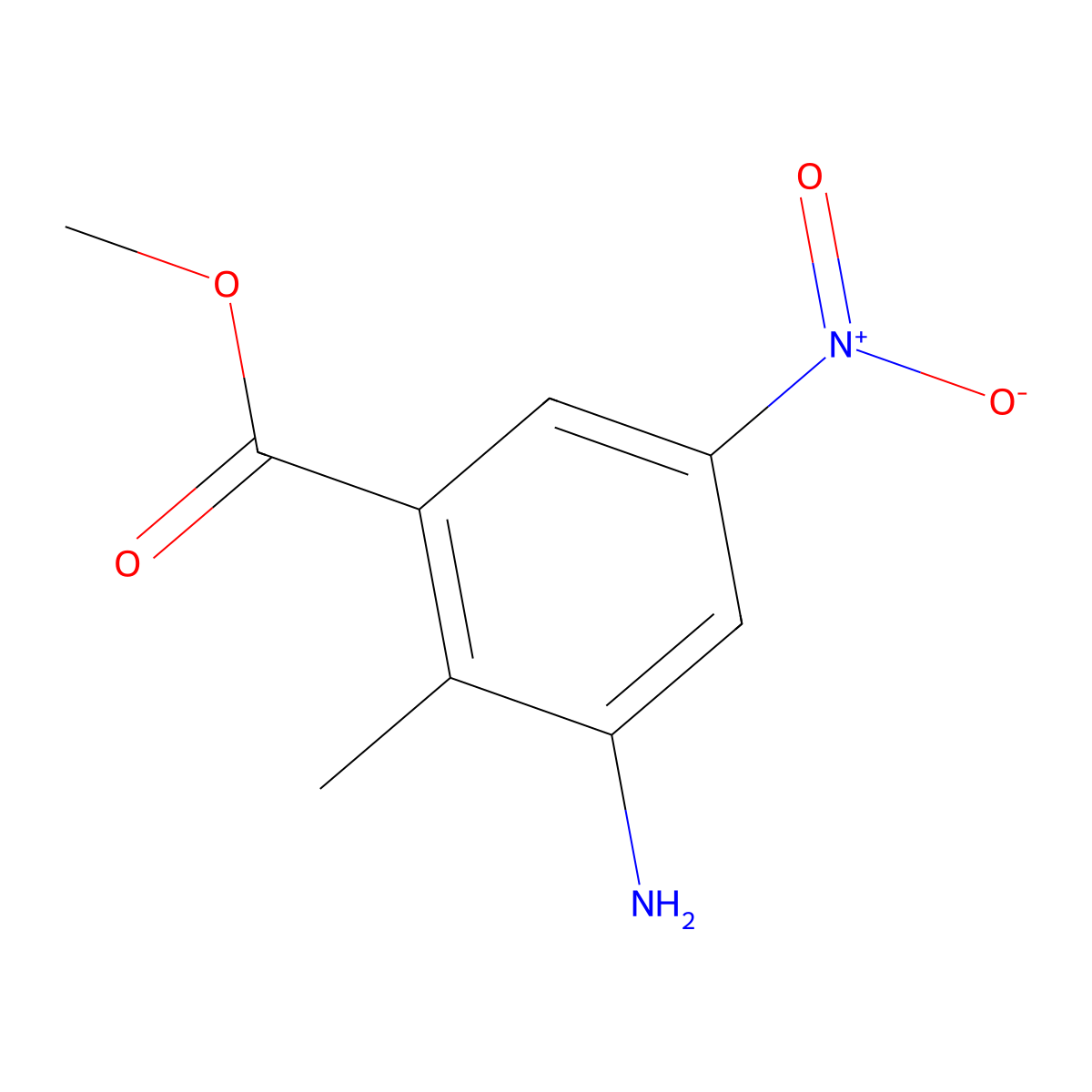 Methyl 3-amino-2-methyl-5-nitrobenzoate molecular structure, CAS 146948-44-9