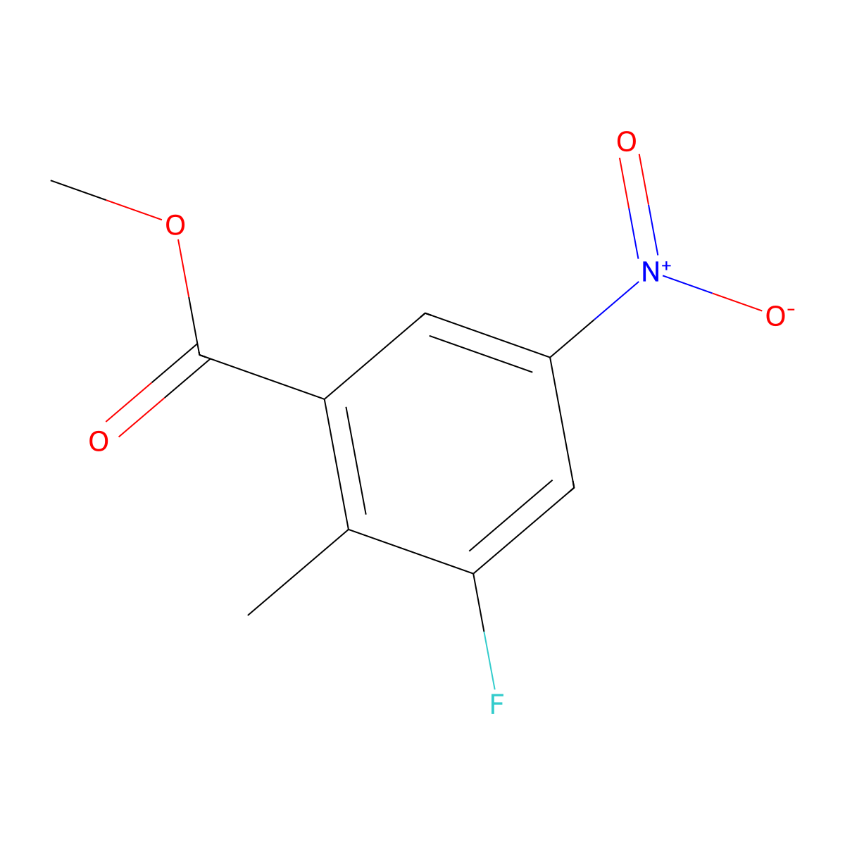 Methyl 3-fluoro-2-methyl-5-nitrobenzoate molecular structure, CAS 146948-45-0