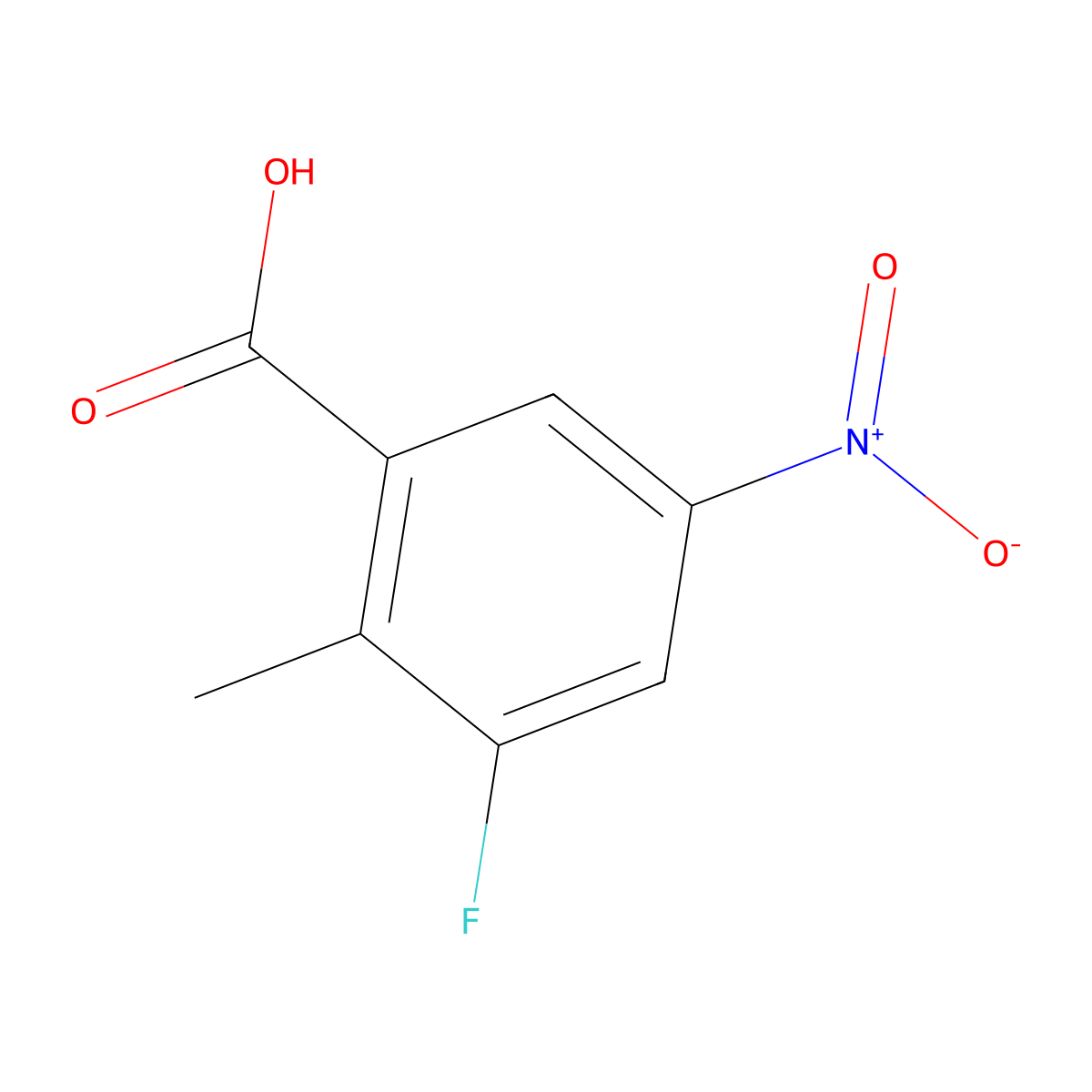 3-Fluoro-2-methyl-5-nitrobenzoic acid molecular structure, CAS 146948-48-3