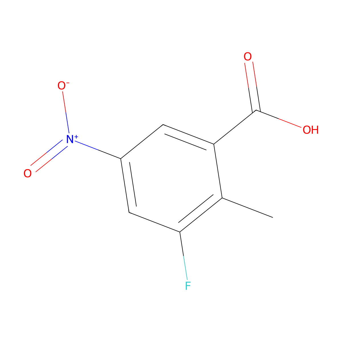 3-Fluoro-2-methyl-5-nitrobenzoic acid molecular structure, CAS 146948-48-3