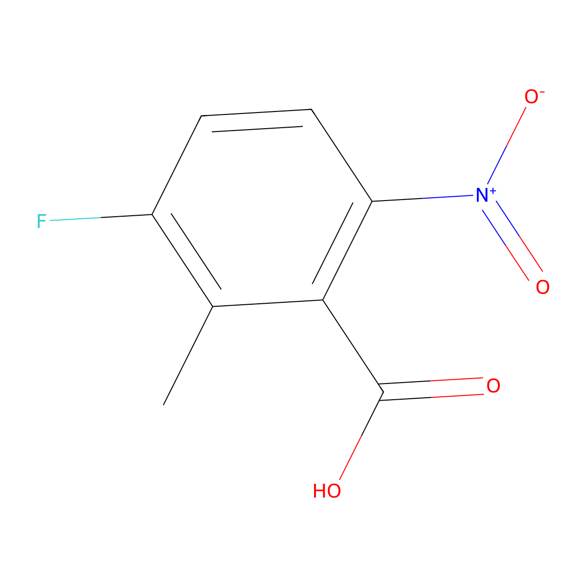 3-Fluoro-2-methyl-6-nitrobenzoic acid molecular structure, CAS 146948-51-8