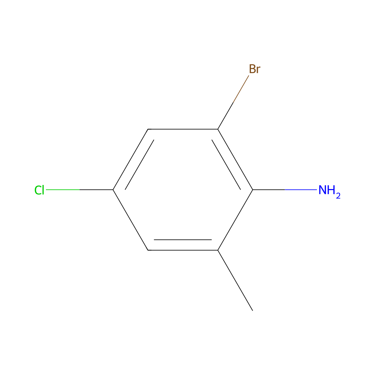 2-Bromo-4-chloro-6-methylbenzenamine molecular structure, CAS 146948-68-7