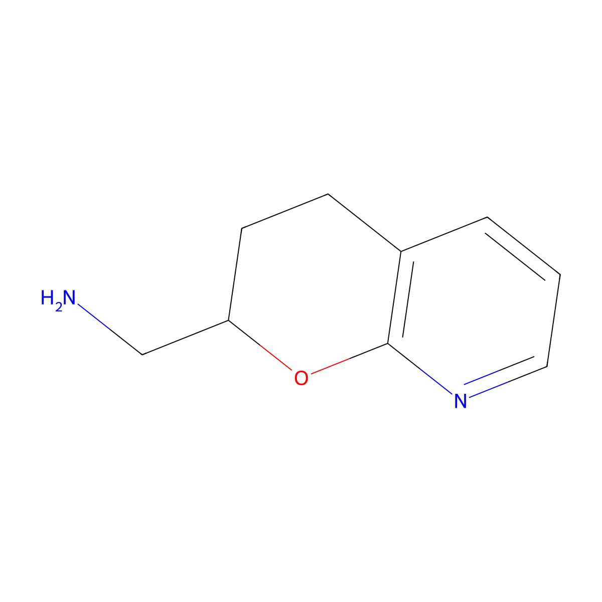 (3,4-dihydro-2H-pyrano[2,3-b]pyridin-2-yl)methanamine molecular structure, CAS 146949-50-0
