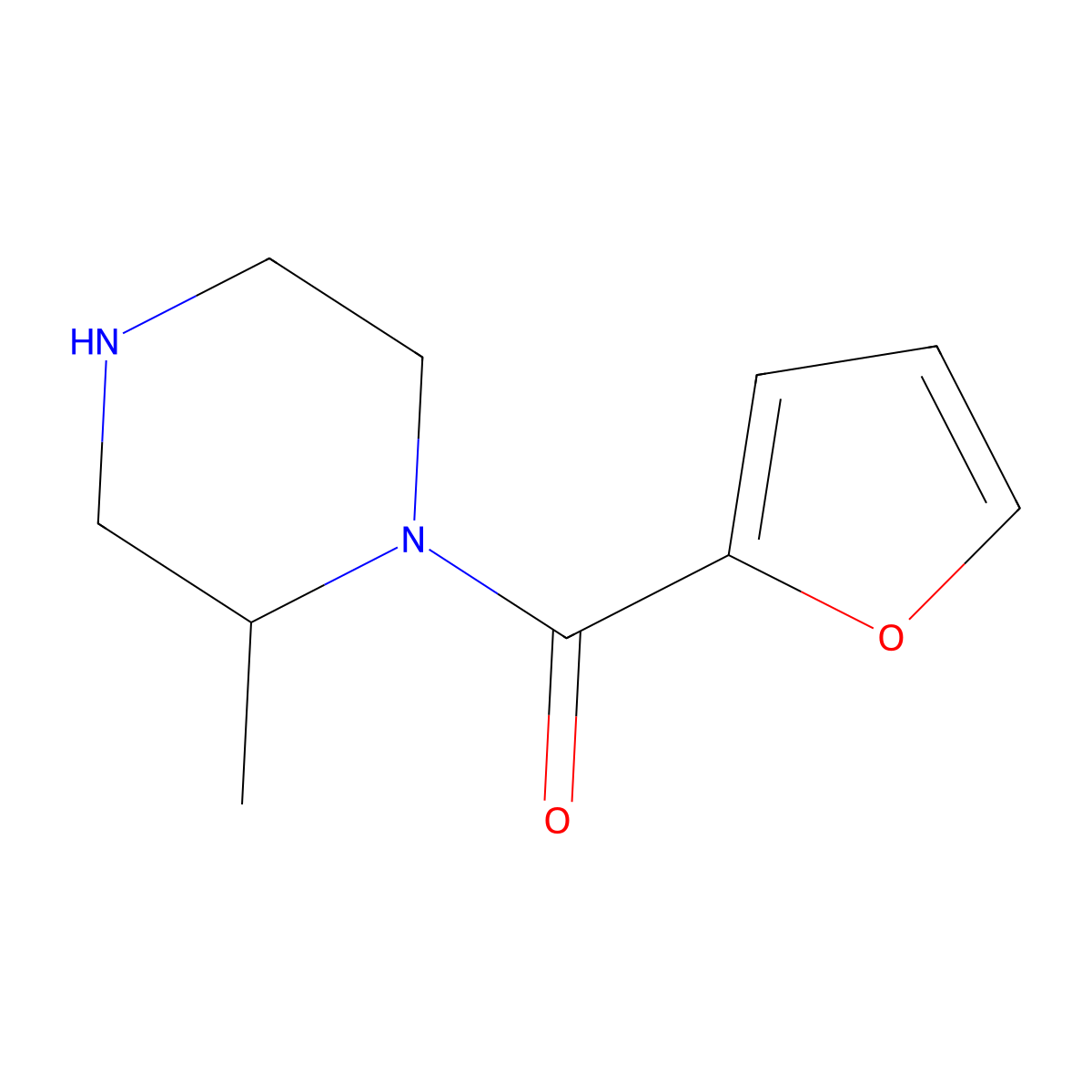 1-(Furan-2-carbonyl)-2-methylpiperazine molecular structure, CAS 146951-80-6