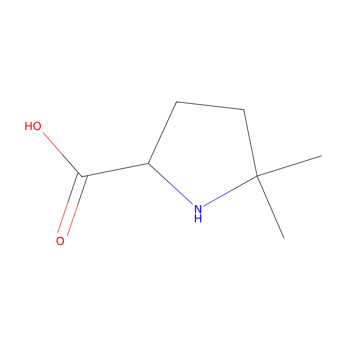 5,5-dimethylpyrrolidine-2-carboxylic Acid molecular structure, CAS 146954-59-8