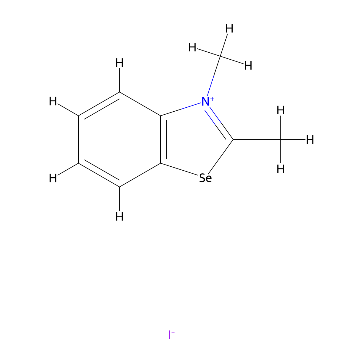 2,3-Dimethyl-1,3-benzoselenazol-3-ium iodide molecular structure, CAS 14696-40-3