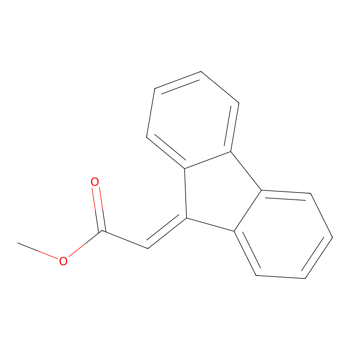 Methyl 9-fluorenylideneacetate molecular structure, CAS 146967-87-5