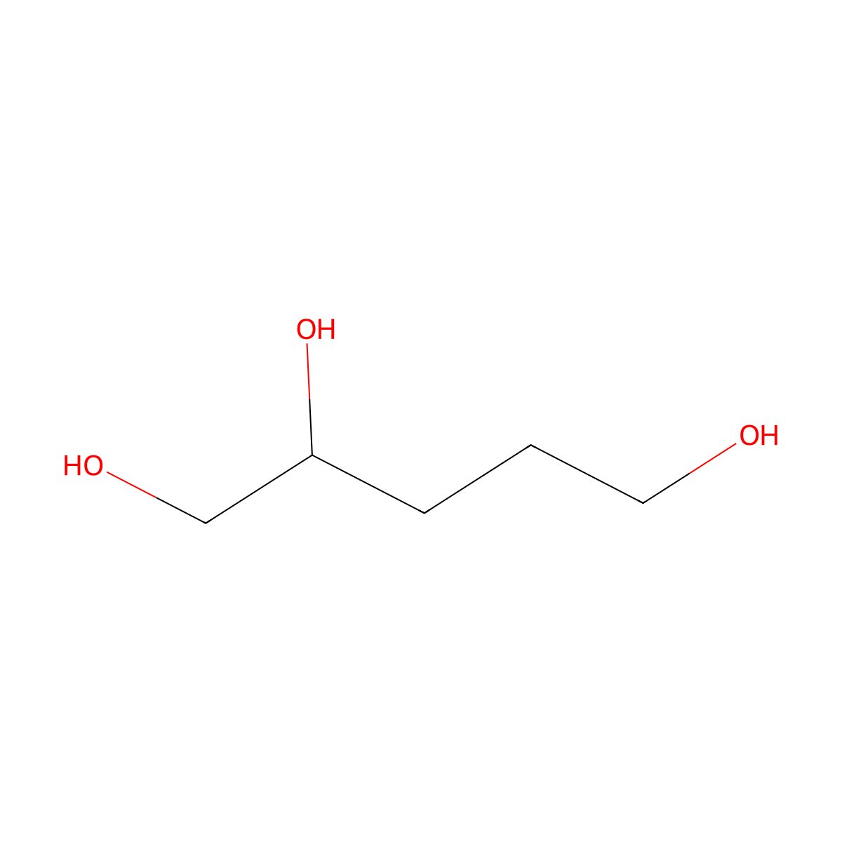 (+-)-1,2,5-Pentanetriol molecular structure, CAS 14697-46-2