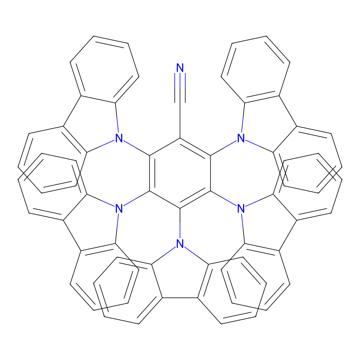 2,3,4,5,6-Penta(9H-carbazol-9-yl)benzonitrile , 5CzBN molecular structure, CAS 1469700-24-0