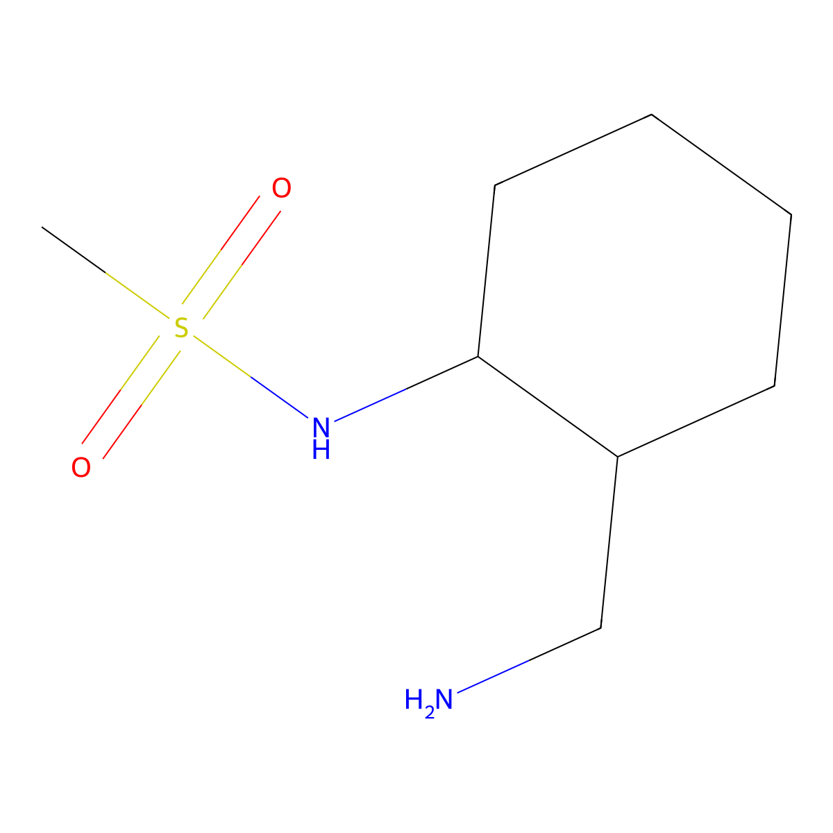 N-[2-(aminomethyl)cyclohexyl]methanesulfonamide molecular structure, CAS 1469724-20-6