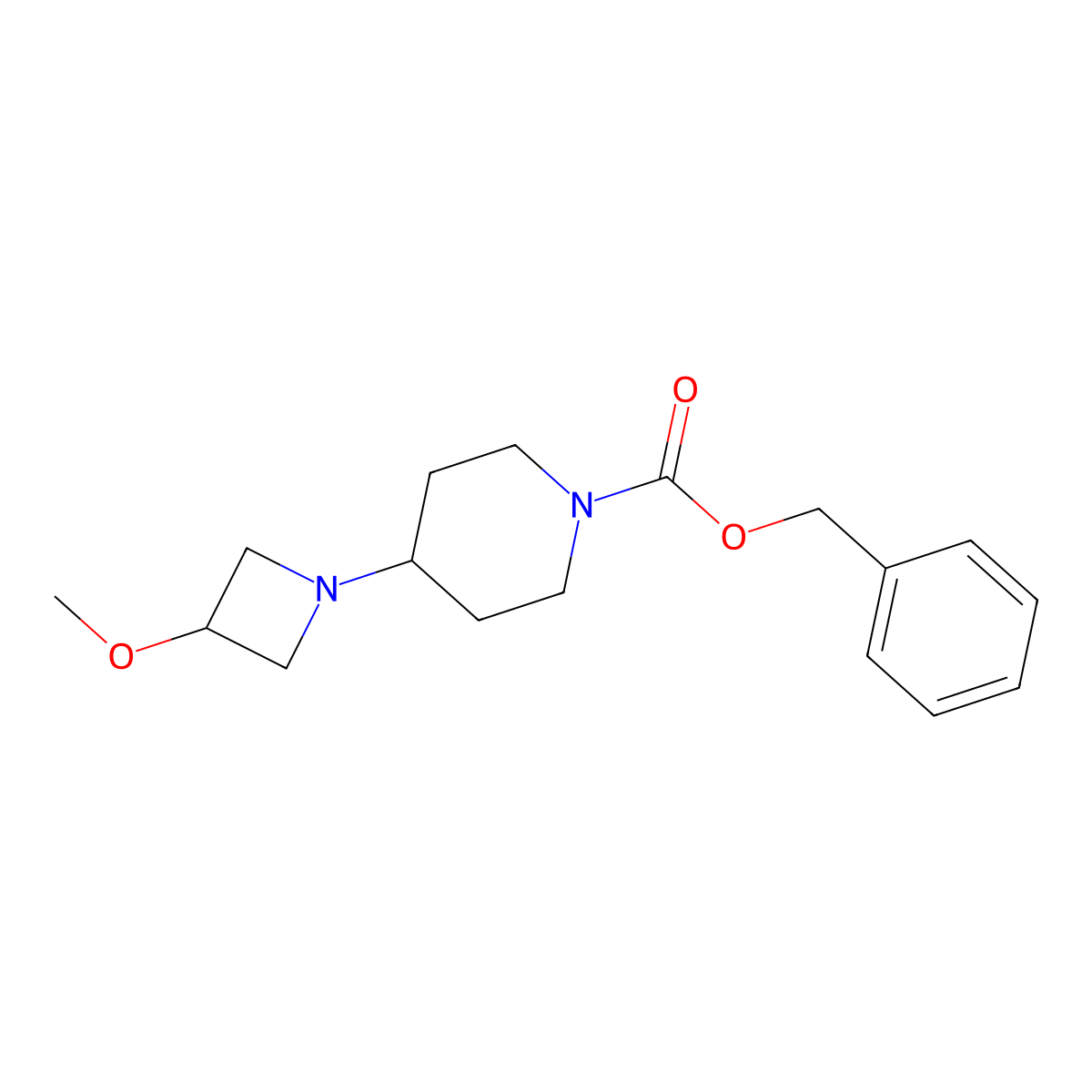 Benzyl 4-(3-methoxyazetidin-1-yl)piperidine-1-carboxylate molecular structure, CAS 1469728-00-4