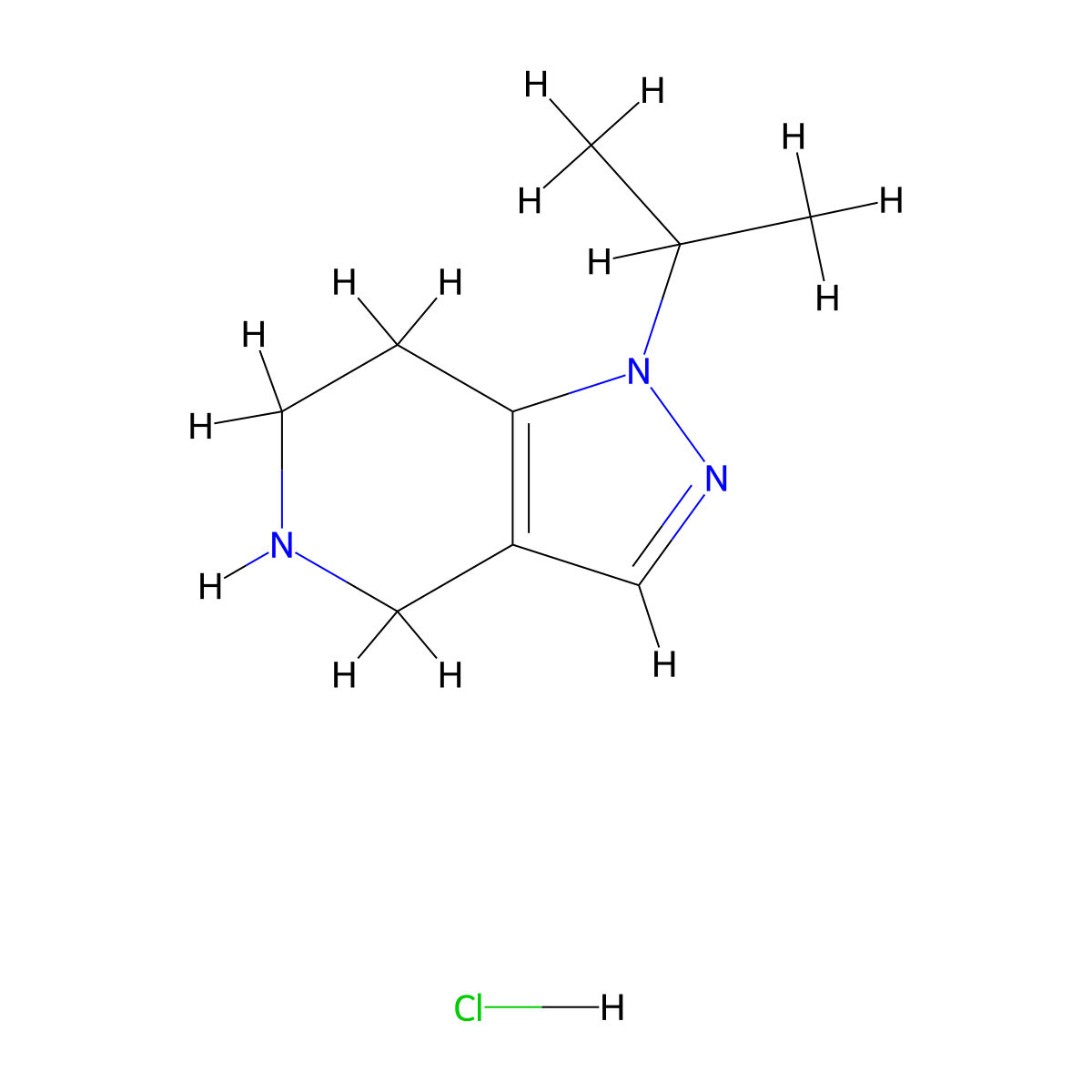 1-(propan-2-yl)-1H,4H,5H,6H,7H-pyrazolo[4,3-c]pyridine hydrochloride molecular structure, CAS 1469728-01-5