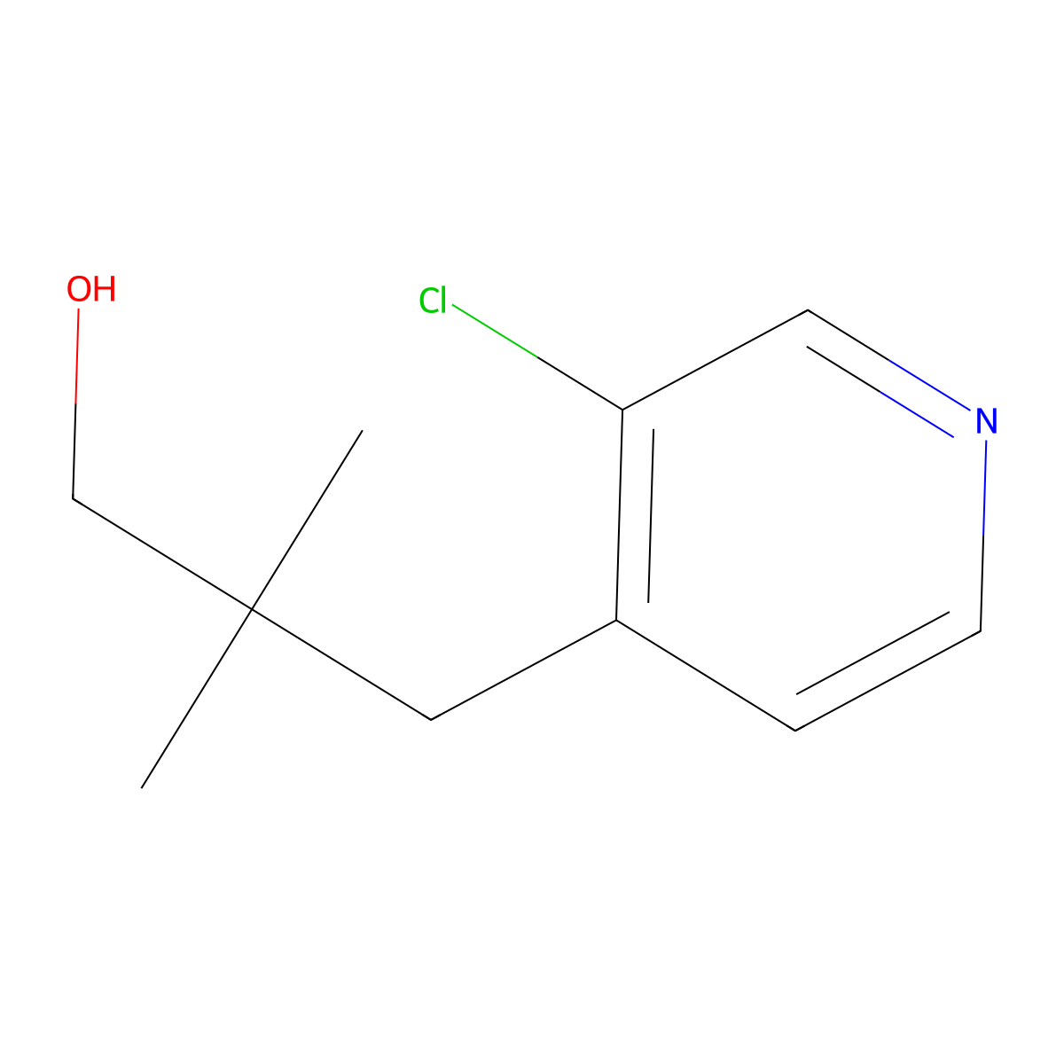 3-(3-Chloropyridin-4-yl)-2,2-dimethylpropan-1-ol molecular structure, CAS 1469735-29-2