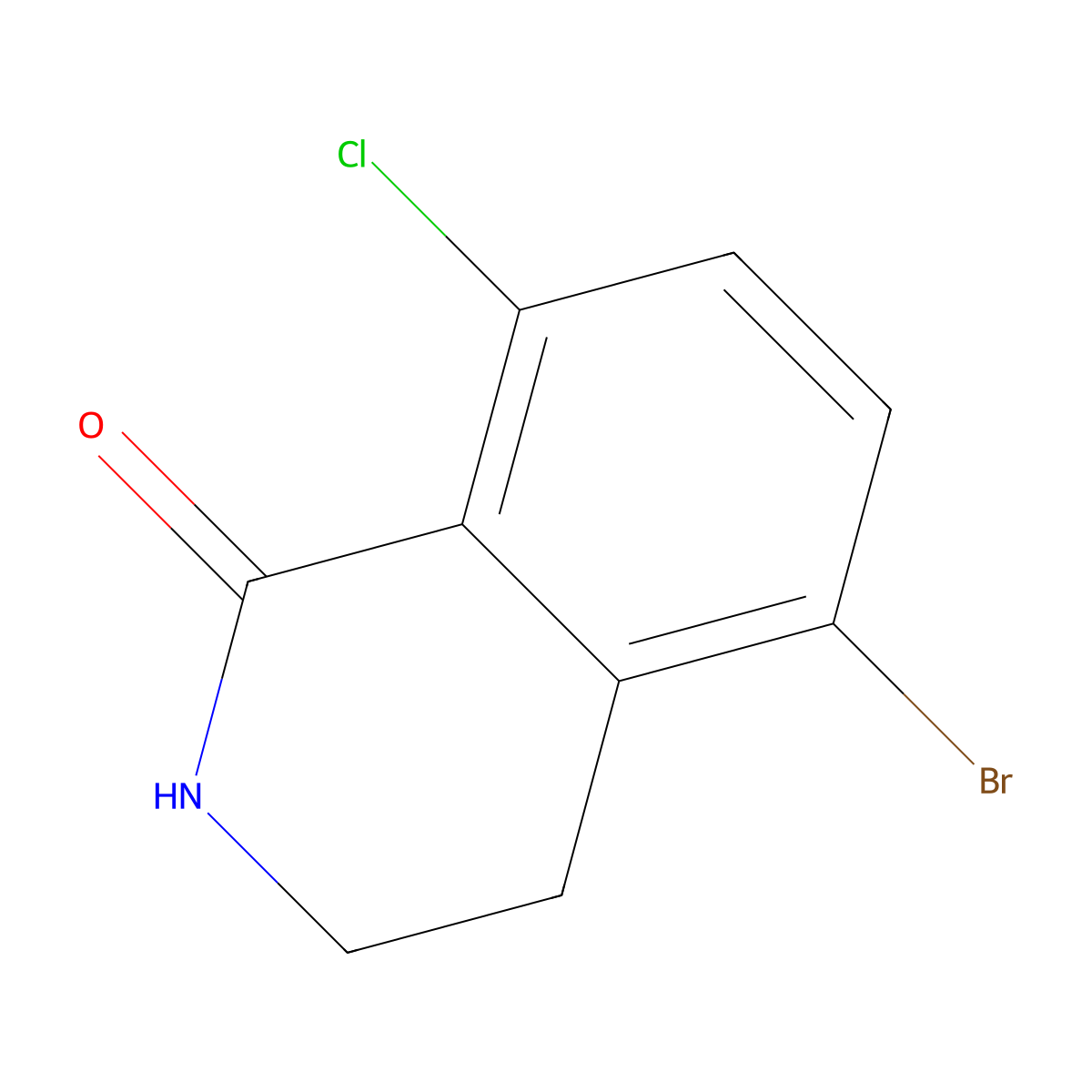 5-Bromo-8-chloro-1,2,3,4-tetrahydroisoquinolin-1-one molecular structure, CAS 1469749-00-5