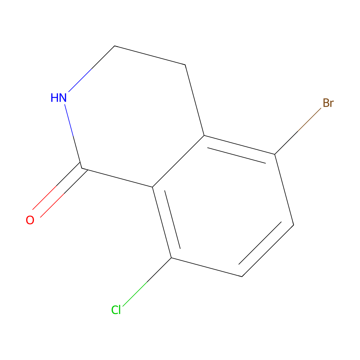 5-Bromo-8-chloro-1,2,3,4-tetrahydroisoquinolin-1-one molecular structure, CAS 1469749-00-5