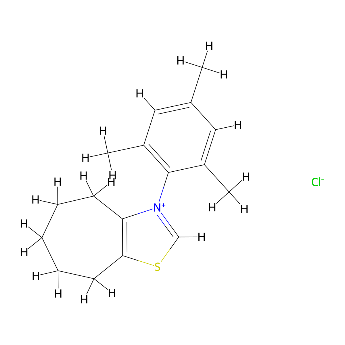 3-Mesityl-5,6,7,8-tetrahydro-4H-cyclohepta[d]thiazol-3-ium chloride molecular structure, CAS 1469753-39-6