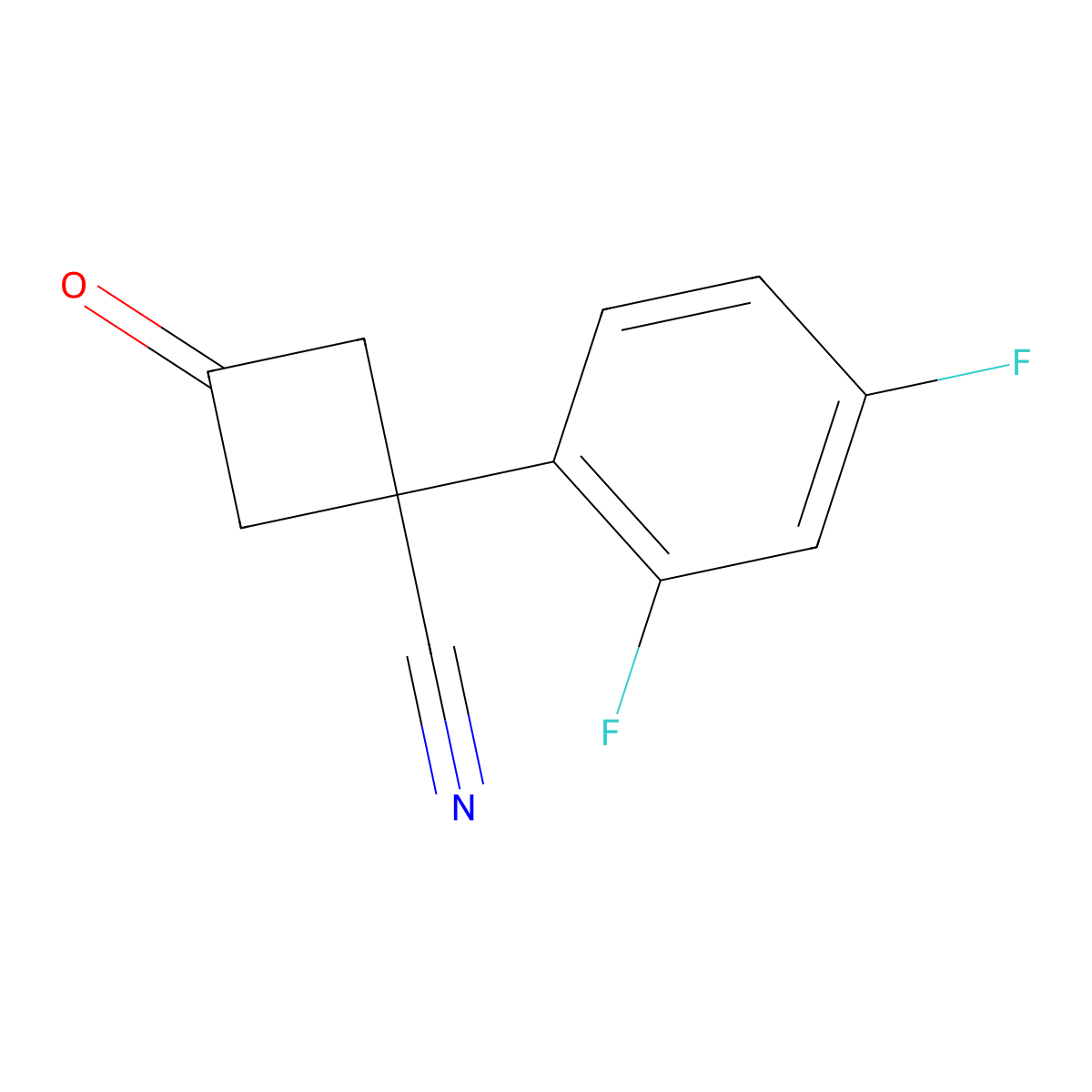 1-(2,4-Difluorophenyl)-3-oxocyclobutane-1-carbonitrile molecular structure, CAS 1469766-69-5