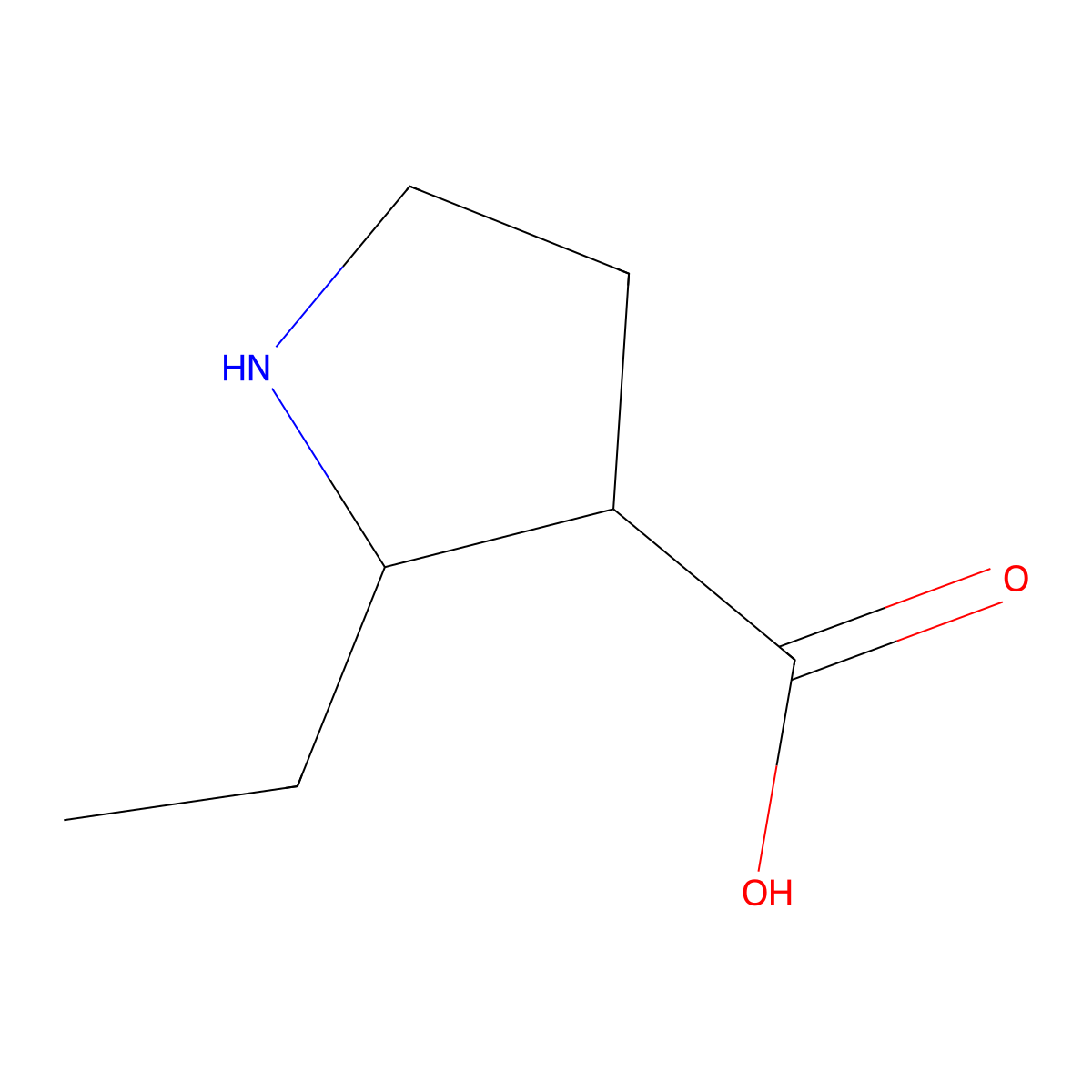 2-Ethylpyrrolidine-3-carboxylic acid molecular structure, CAS 1469795-66-1