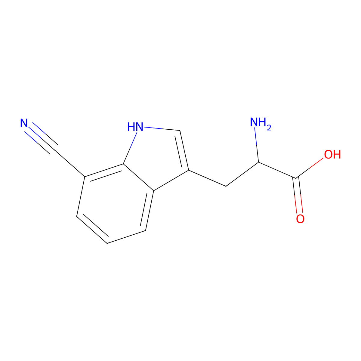(S)-2-Amino-3-(7-cyano-1H-indol-3-yl)propanoic acid molecular structure, CAS 1469802-29-6
