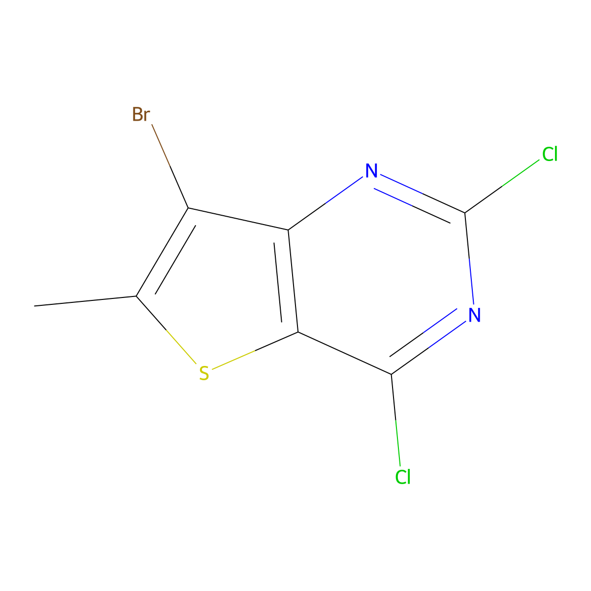 7-Bromo-2,4-dichloro-6-methylthieno(3,2-d)pyrimidine molecular structure, CAS 1469811-06-0