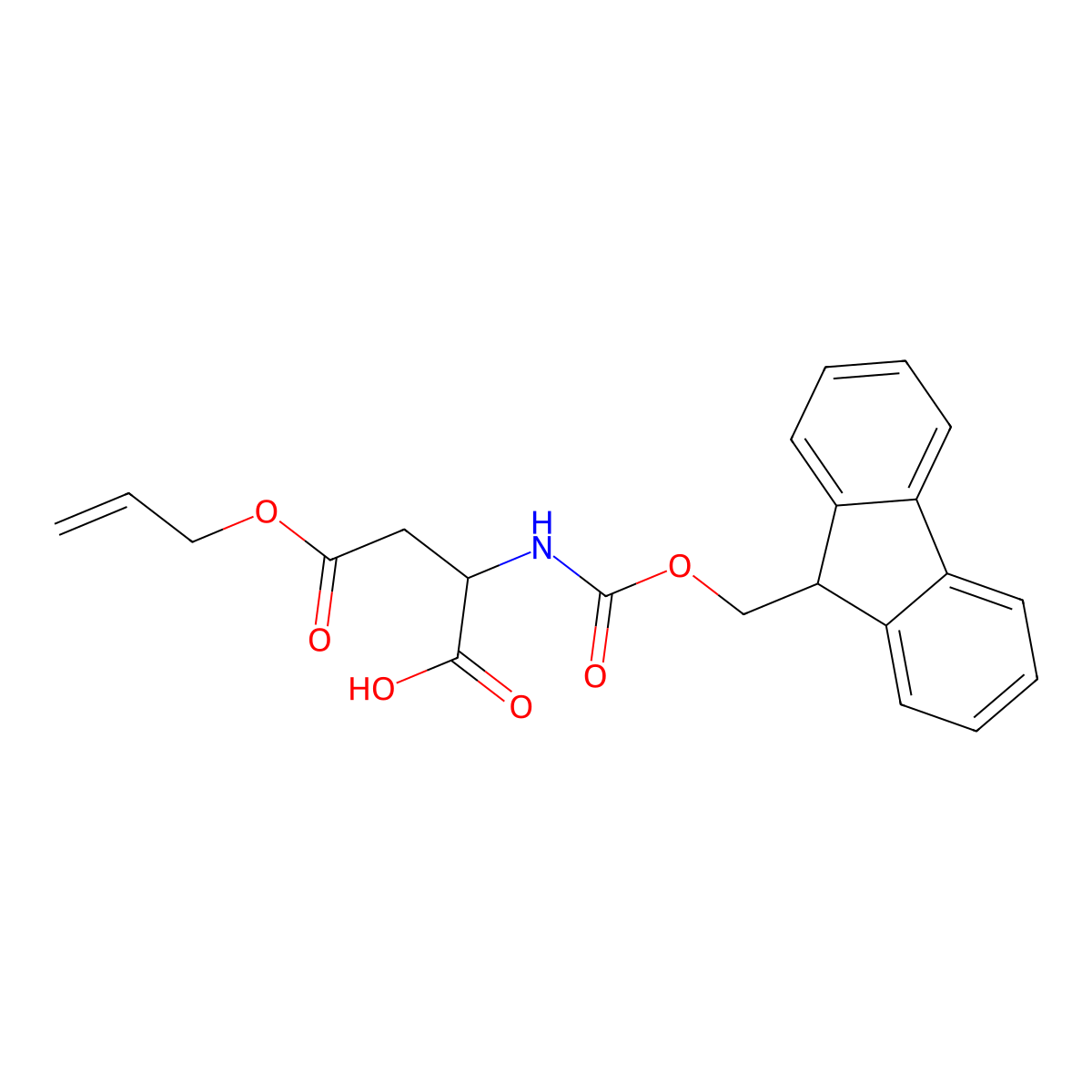 Fmoc-Asp(OAll)-OH molecular structure, CAS 146982-24-3