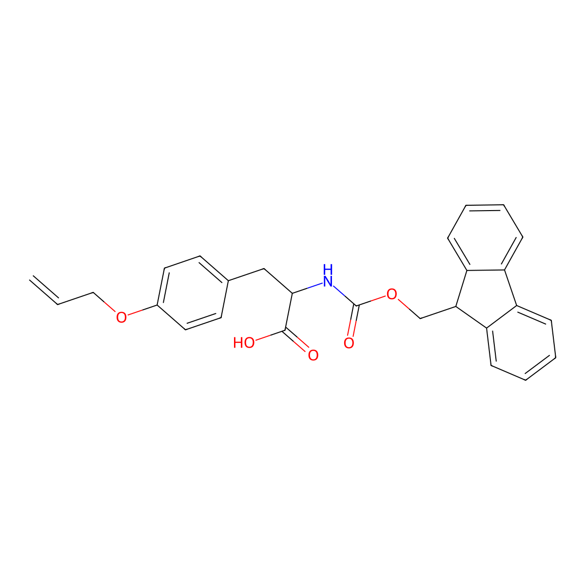Fmoc-Tyr(All)-OH molecular structure, CAS 146982-30-1