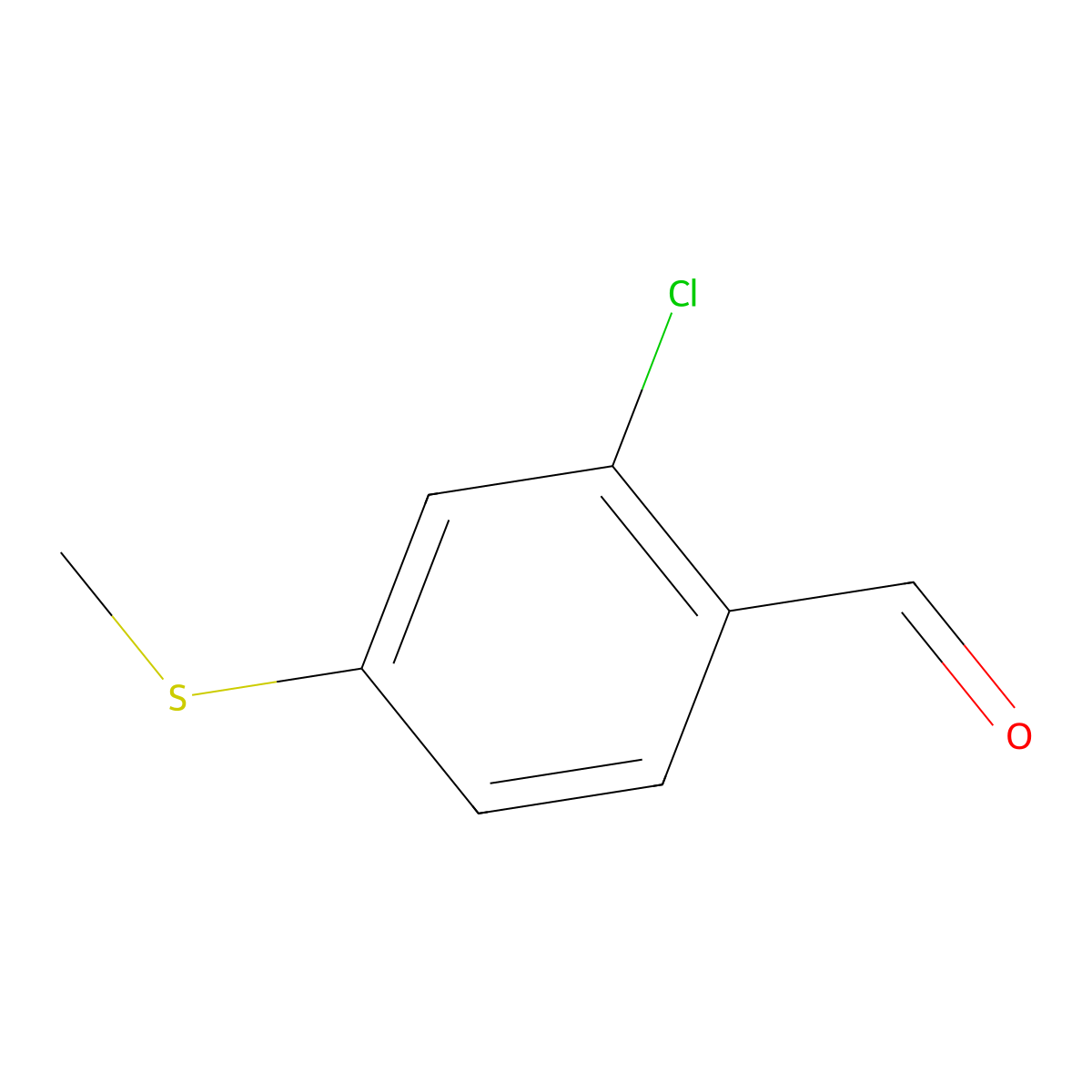 2-Chloro-4-(methylsulfanyl)benzaldehyde molecular structure, CAS 146982-93-6
