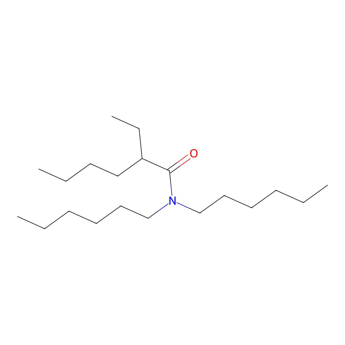 2-ethyl-N,N-dihexylhexanamide molecular structure, CAS 146985-22-0