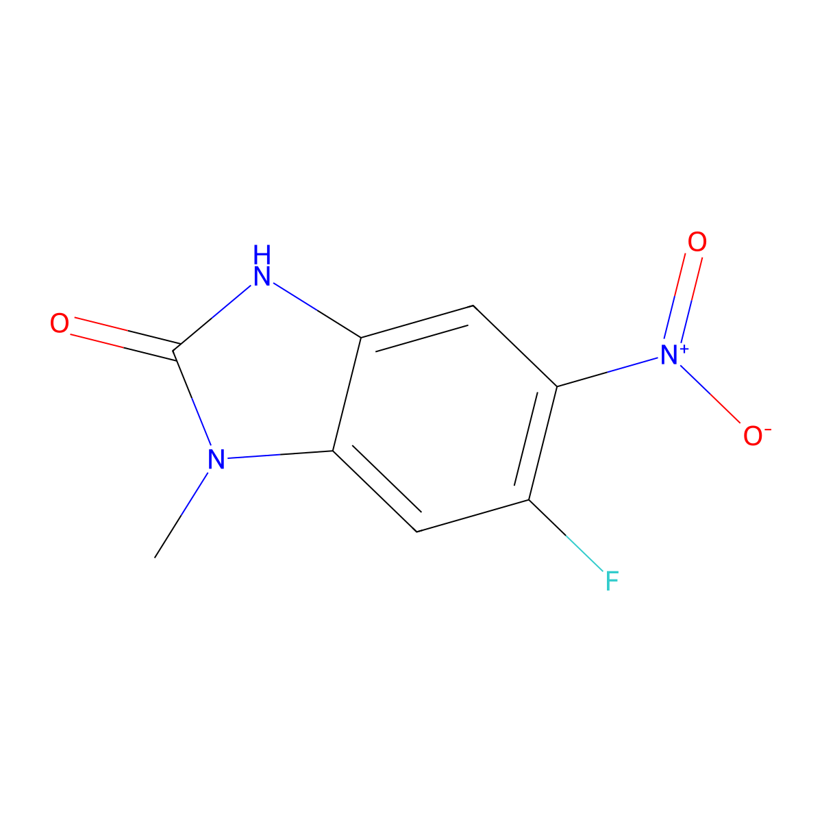 6-Fluoro-1-methyl-5-nitro-1,3-dihydro-2H-benzo[D]imidazol-2-one molecular structure, CAS 1469867-43-3