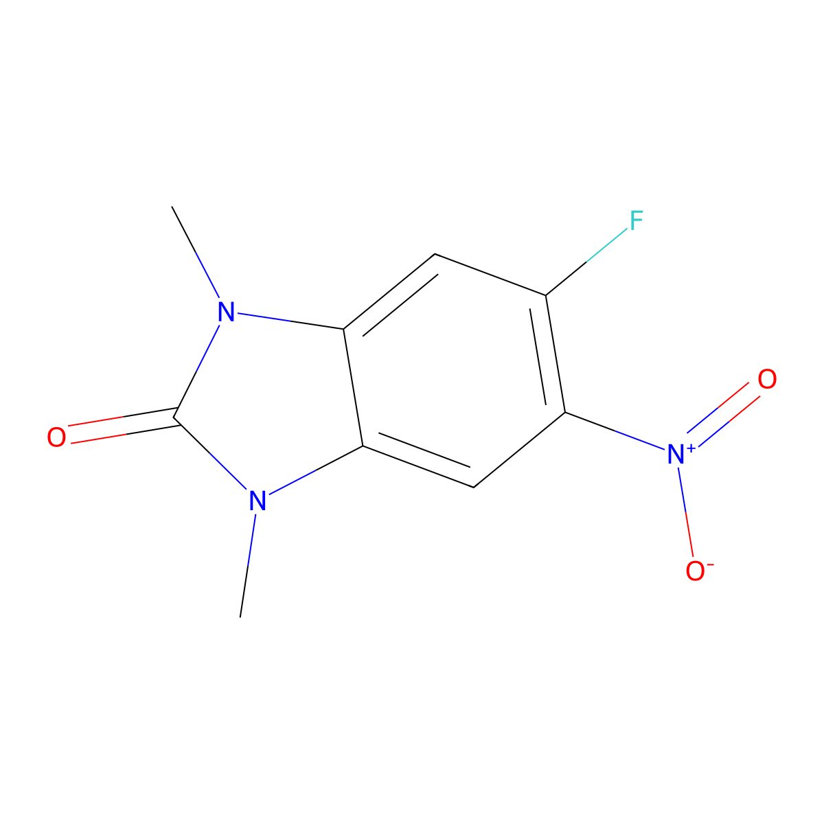 5-fluoro-1,3-dimethyl-6-nitro-2,3-dihydro-1H-1,3-benzodiazol-2-one molecular structure, CAS 1469867-51-3