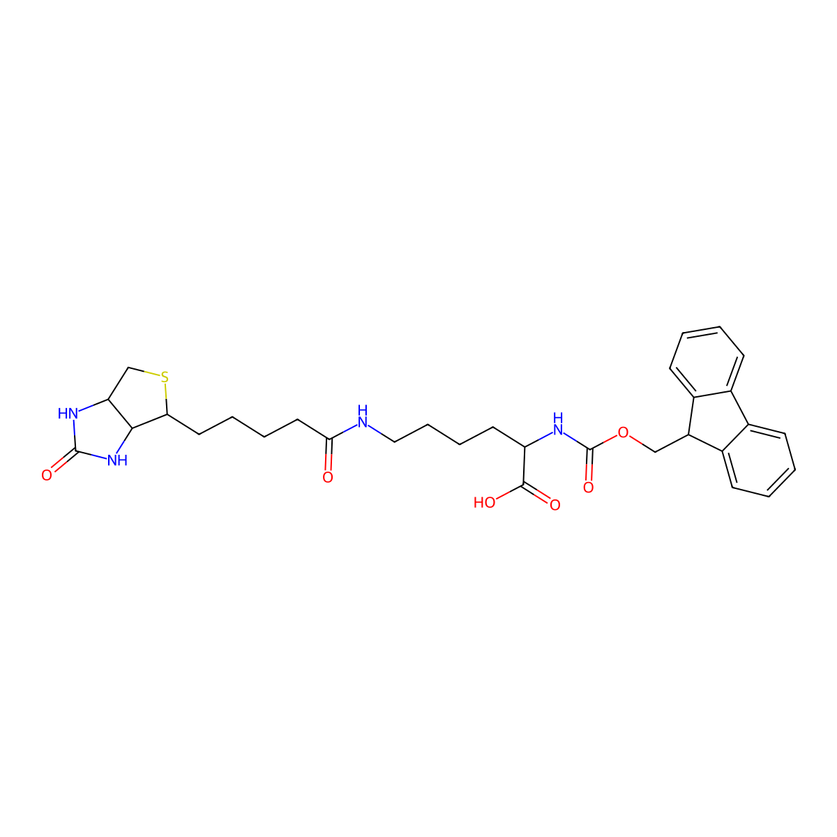 Fmoc-Lys(biotinyl)-OH molecular structure, CAS 146987-10-2