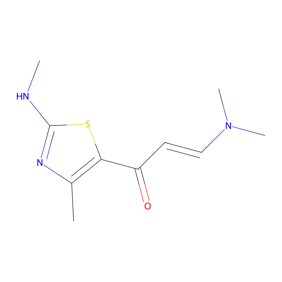 (2E)-3-(Dimethylamino)-1-[4-methyl-2-(methylamino)-5-thiazolyl]-2-propen-1-one molecular structure, CAS 1469881-09-1