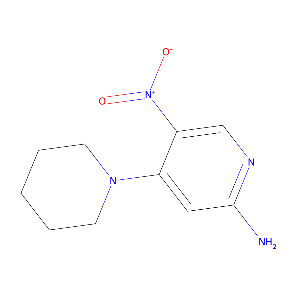 5-Nitro-4-(1-piperidinyl)-2-pyridinamine molecular structure, CAS 1469924-84-2