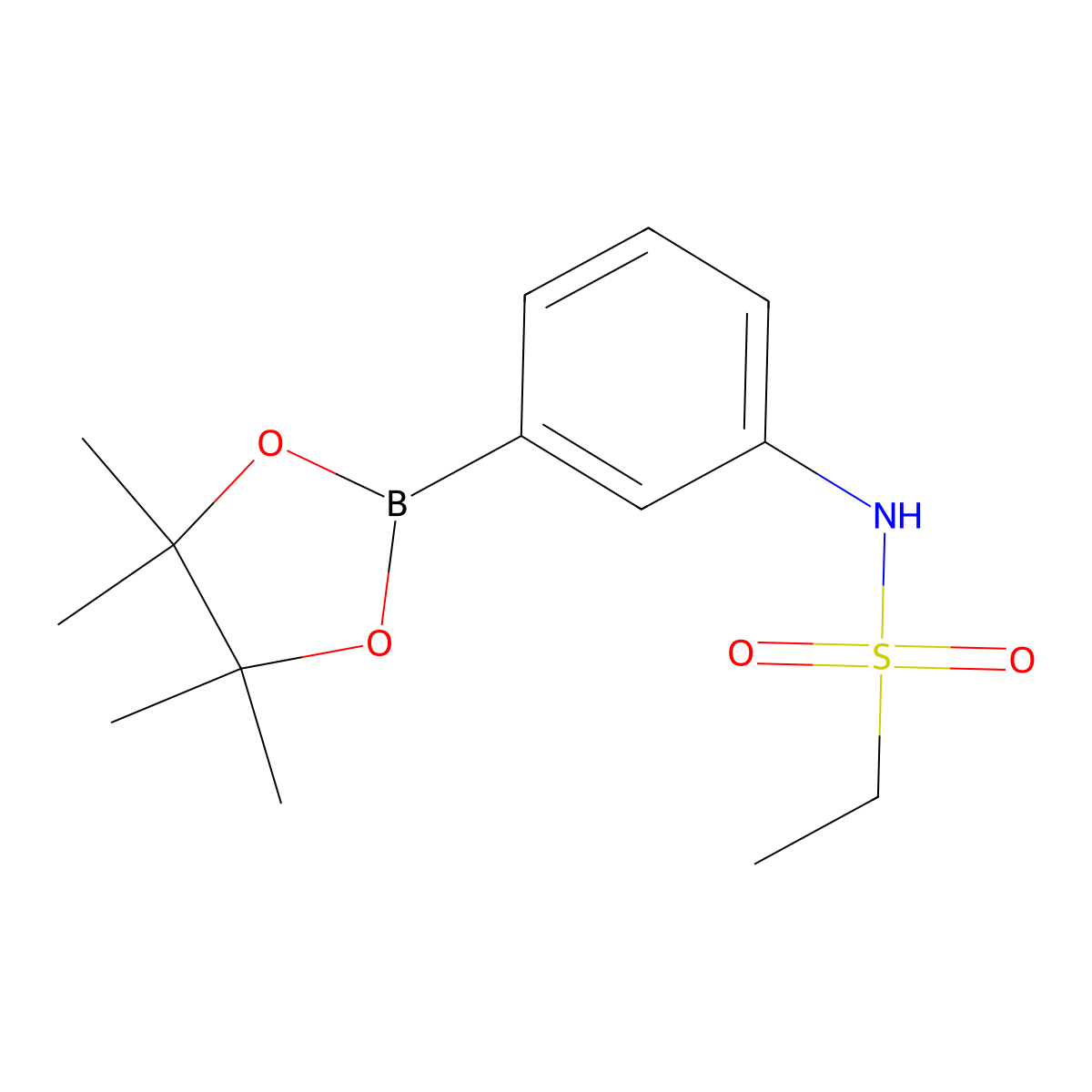 N-[3-(tetramethyl-1,3,2-dioxaborolan-2-yl)phenyl]ethane-1-sulfonamide molecular structure, CAS 1469930-90-2