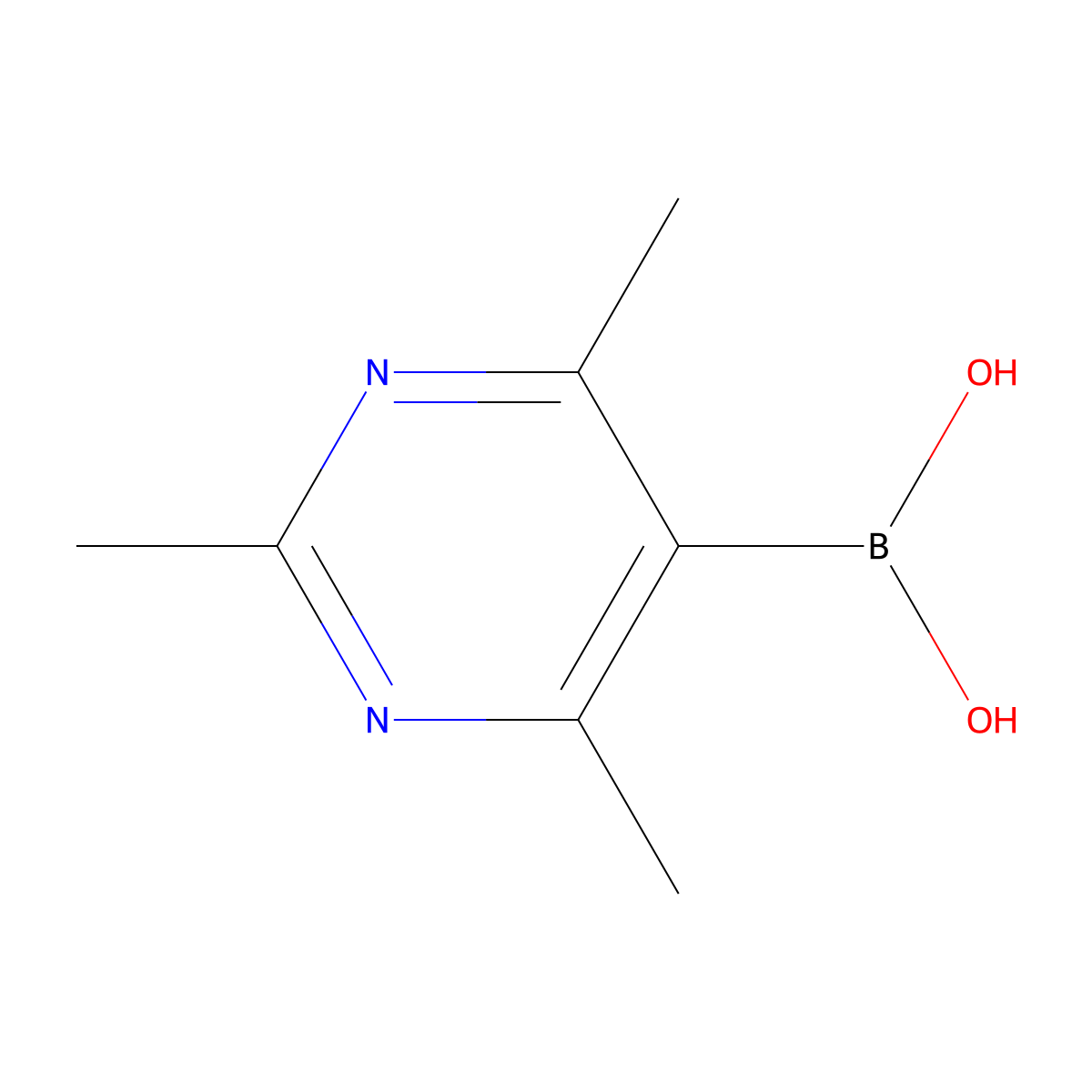 (2,4,6-Trimethylpyrimidin-5-yl)boronic acid molecular structure, CAS 1469931-07-4