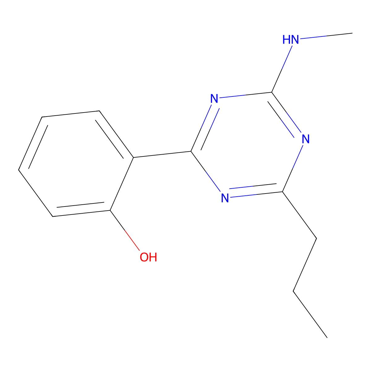 2-[4-(Methylamino)-6-propyl-1,3,5-triazin-2-yl]phenol molecular structure, CAS 146998-52-9