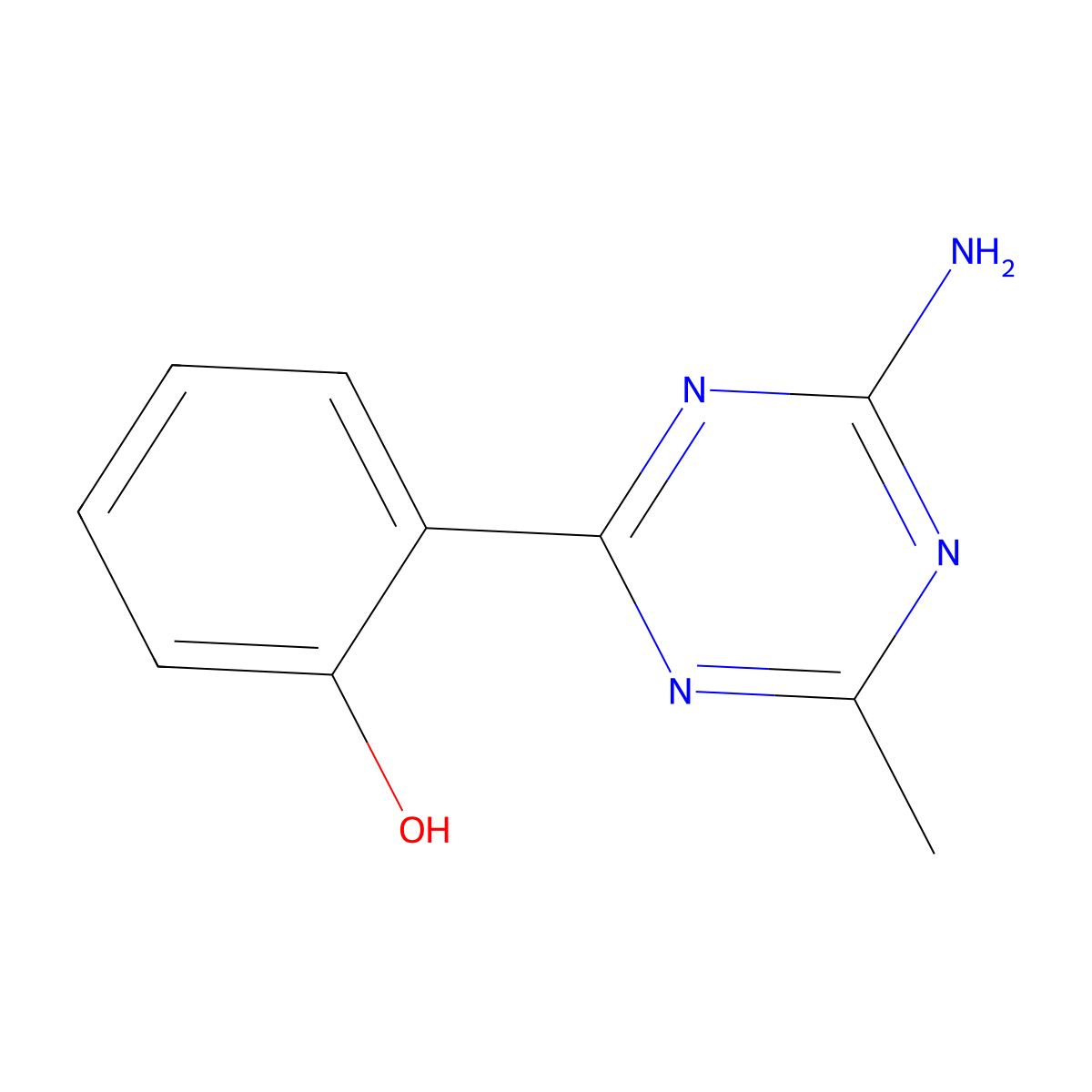 2-(4-Amino-6-methyl-1,3,5-triazin-2-yl)phenol molecular structure, CAS 146998-57-4