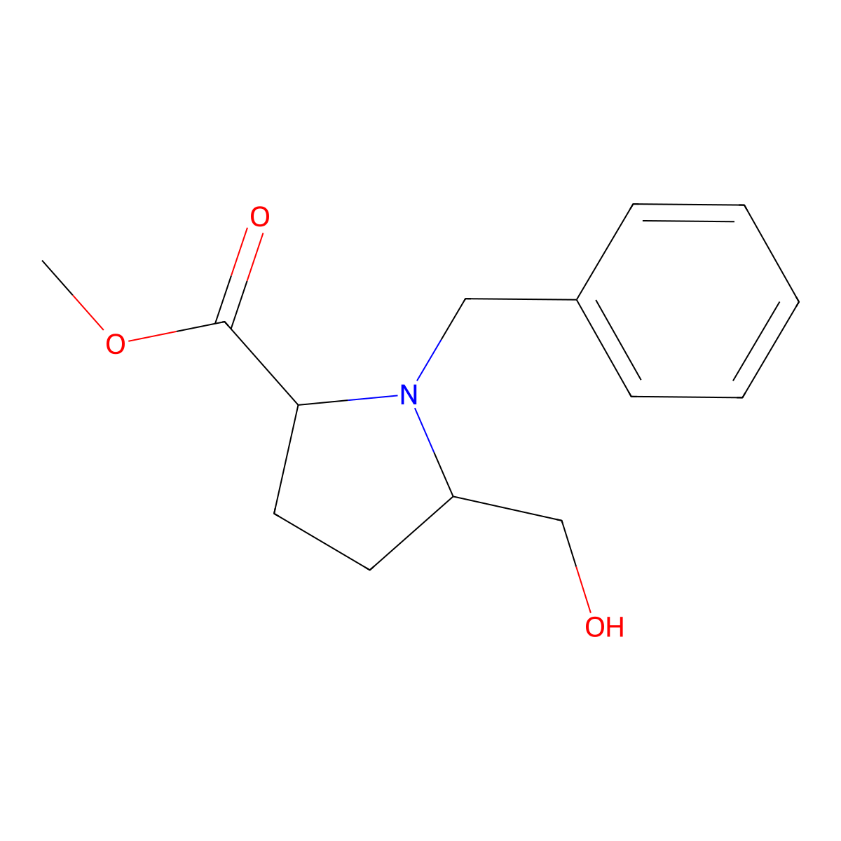 Methyl 1-benzyl-5-(hydroxymethyl)pyrrolidine-2-carboxylate molecular structure, CAS 1469983-62-7
