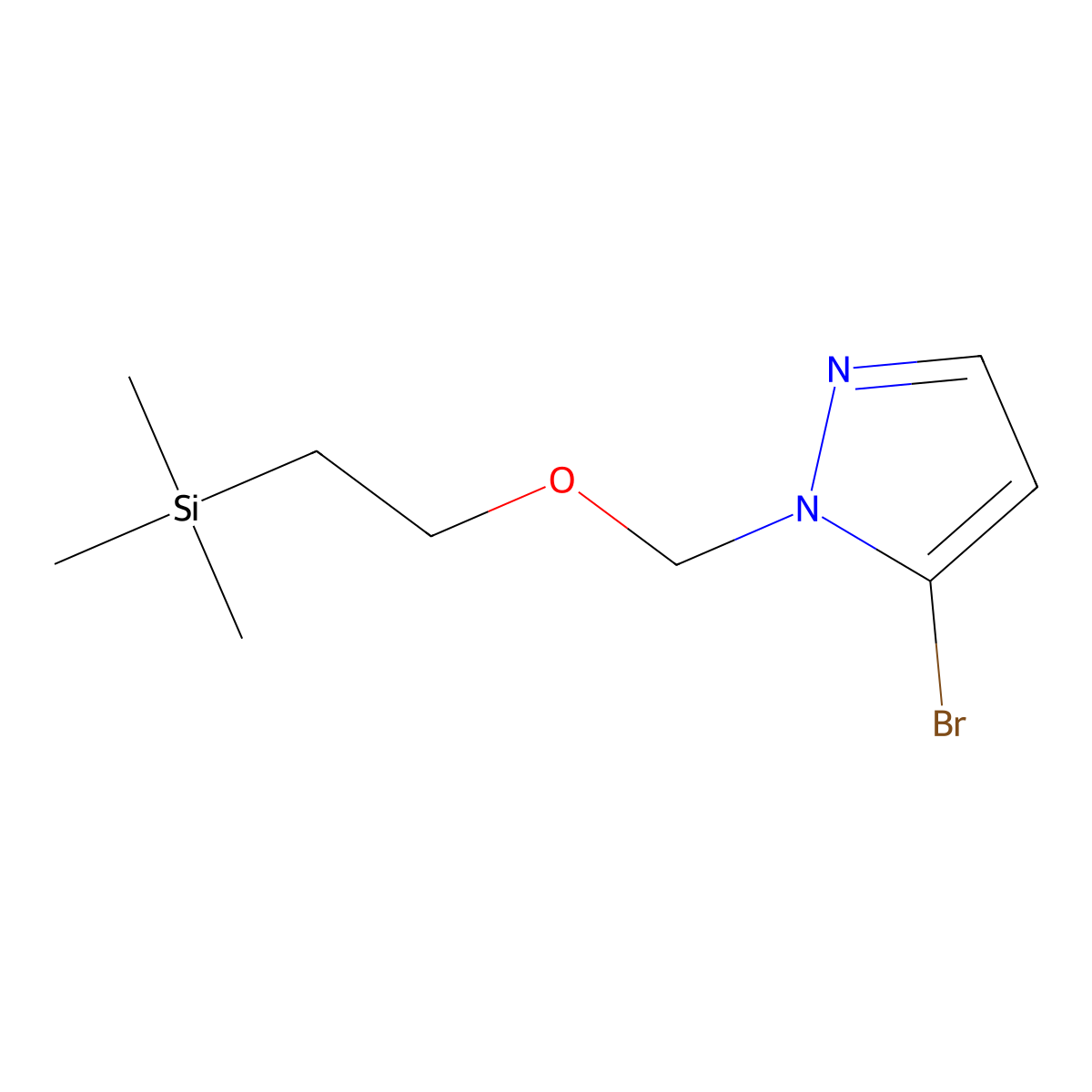 5-Bromo-1-((2-(trimethylsilyl)ethoxy)methyl)-1H-pyrazole molecular structure, CAS 1469989-51-2