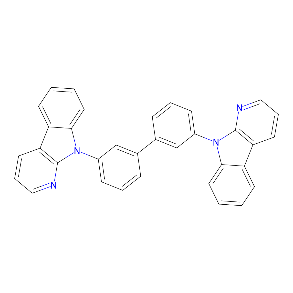 3,3'-Di(9H-pyrido(2,3-b)-indol-9-yl)biphenyl molecular structure, CAS 1469997-91-8
