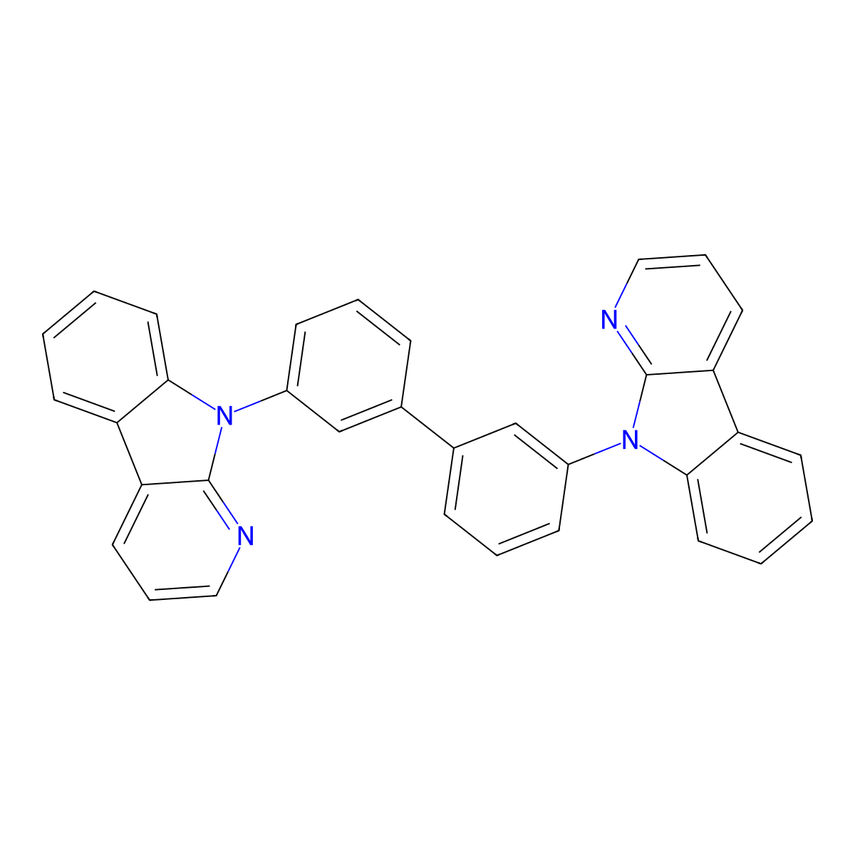 3,3'-Di(9H-pyrido(2,3-b)-indol-9-yl)biphenyl molecular structure, CAS 1469997-91-8