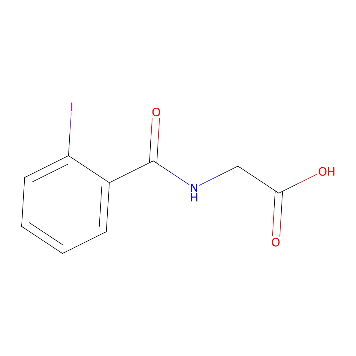 N-(2-Iodobenzoyl)glycine molecular structure, CAS 147-58-0