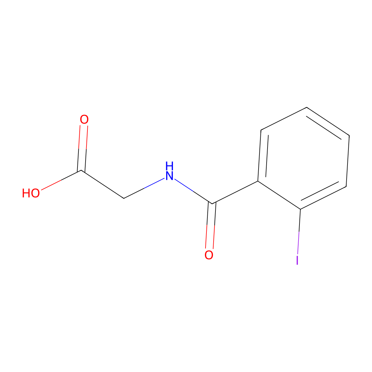 N-(2-Iodobenzoyl)glycine molecular structure, CAS 147-58-0