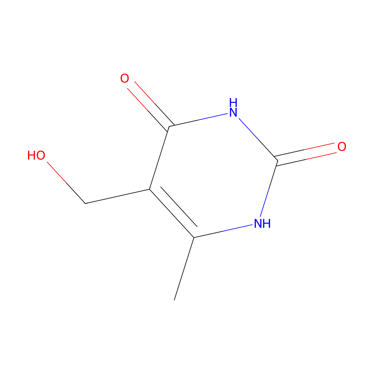 5-(Hydroxymethyl)-6-methyl-2,4(1H,3H)-pyrimidinedione molecular structure, CAS 147-61-5